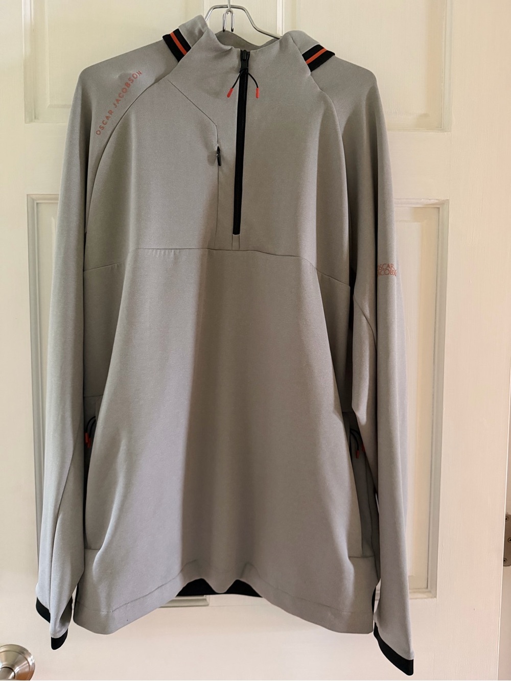 Oscar Jacobson Gray Half-Zip Pullover Jacket